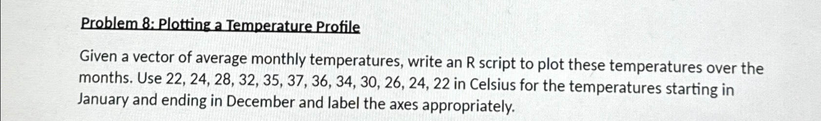 Problem 8 : Plotting a Temperature Profile Given