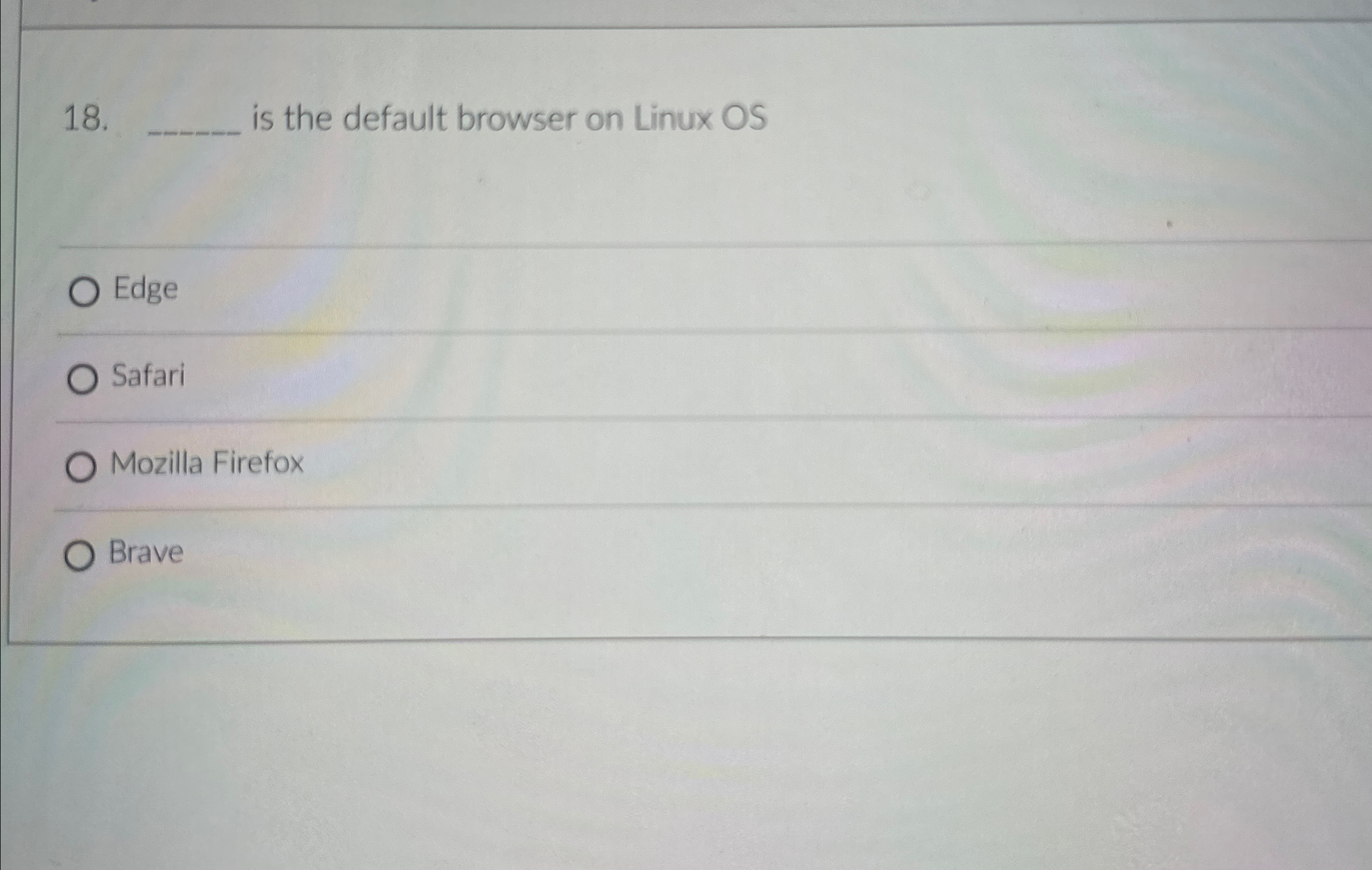 is the default browser on Linux OS Edge Safari