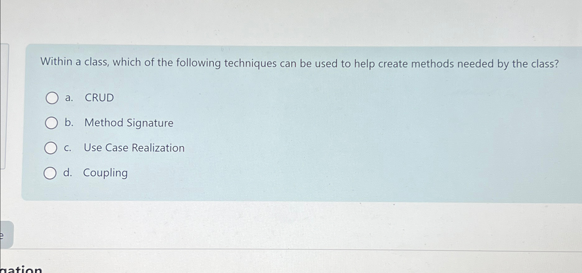 Within a class, which of the following techniques