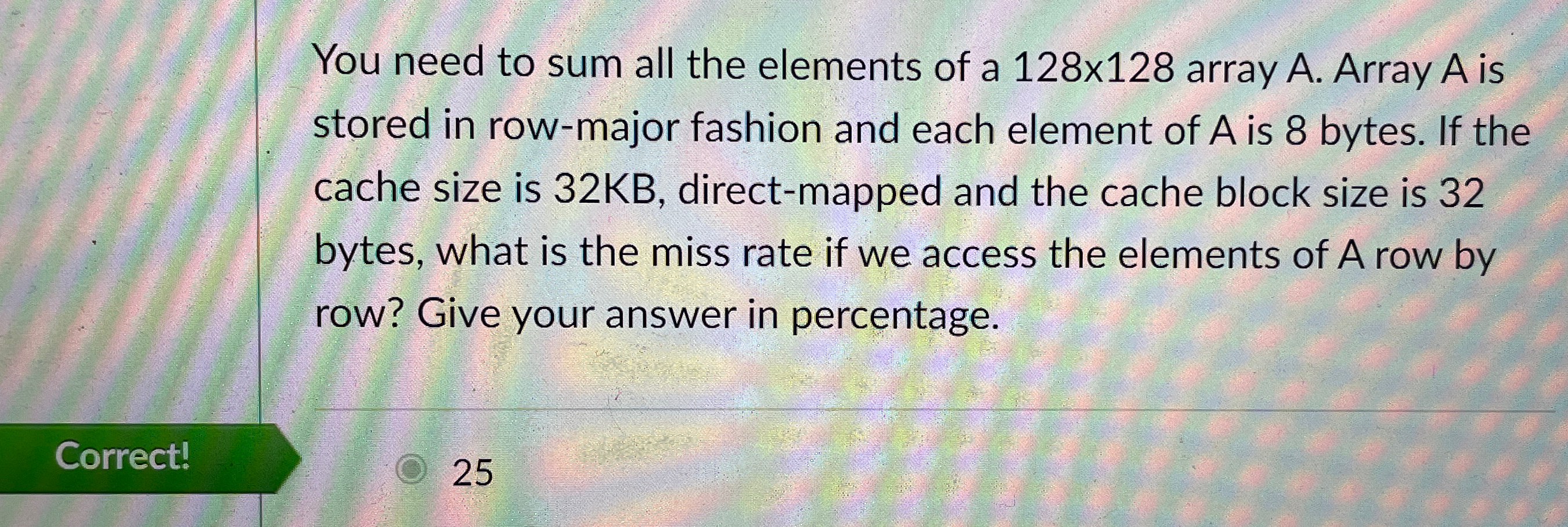 You need to sum all the elements of a 1 2 8 1 2 8