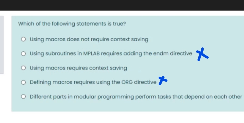 Which of the following statements is true? Using