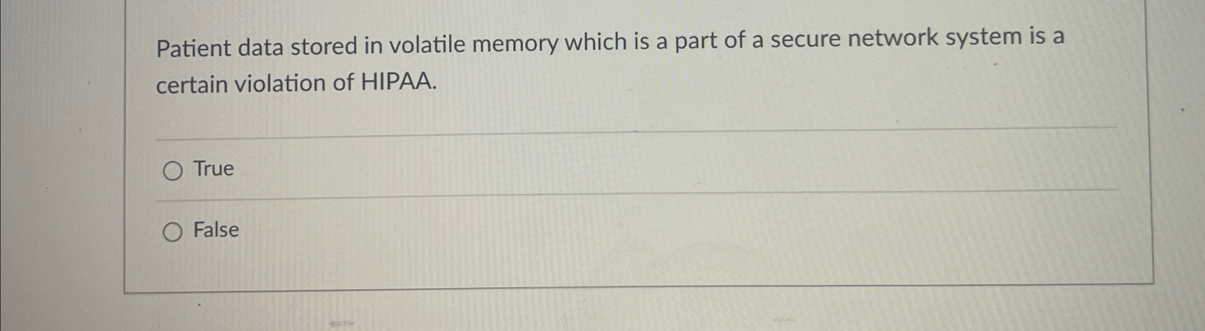 Patient data stored in volatile memory which is a