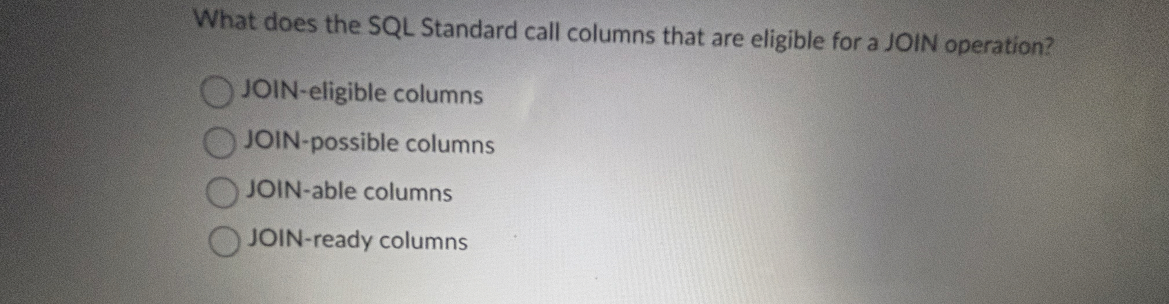 What does the SQL Standard call columns that are