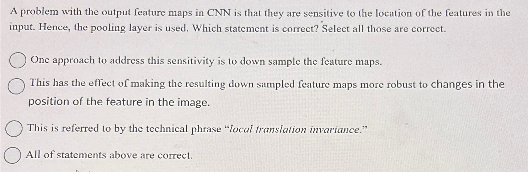 A problem with the output feature maps in CNN is