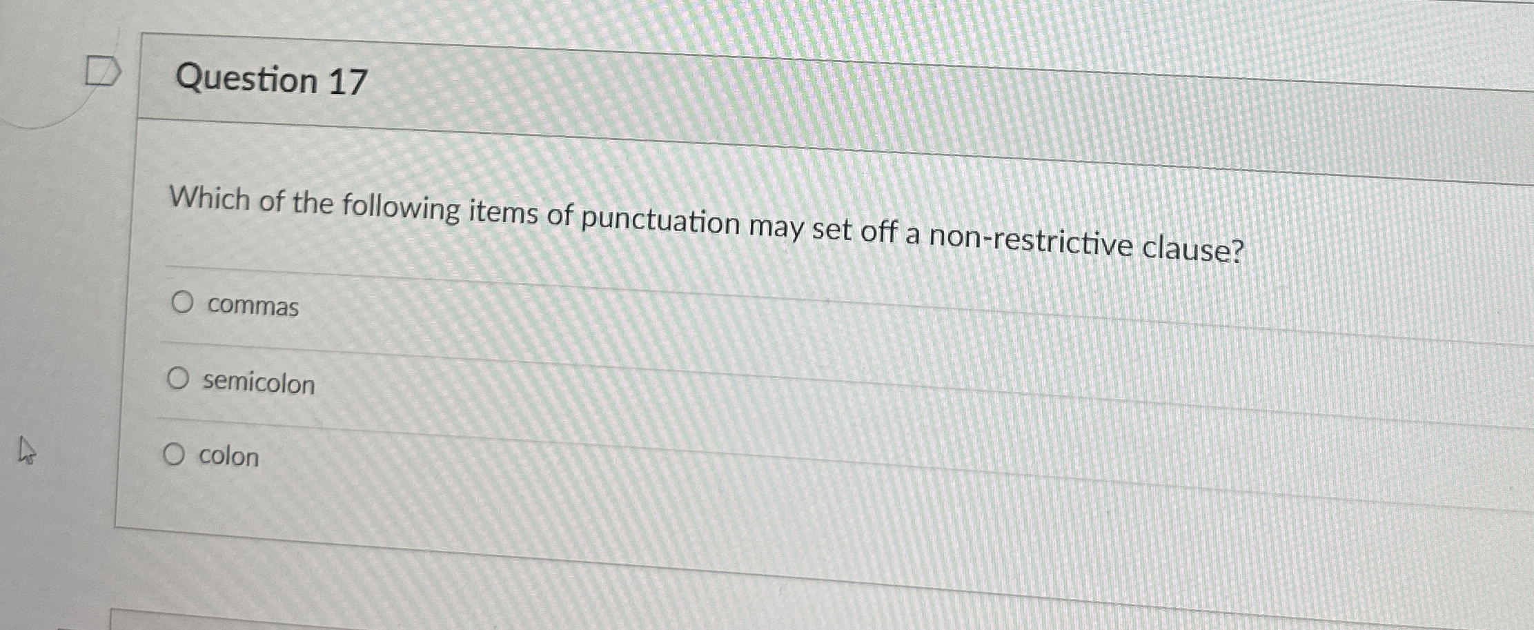 Question 1 7 Which of the following items of