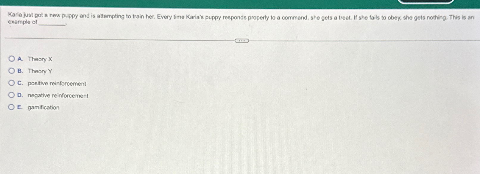 Karia just got a new puppy and is attempting to