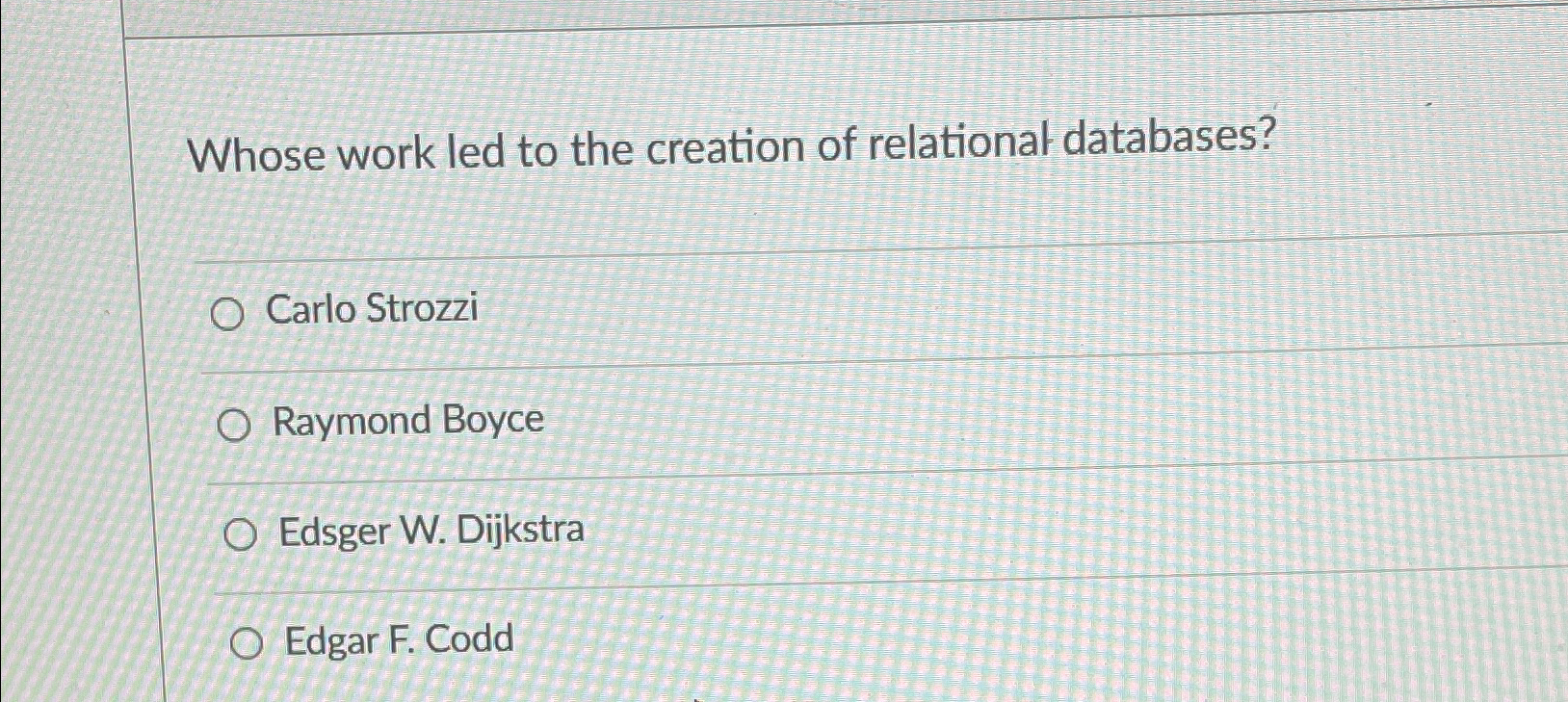 Whose work led to the creation of relational