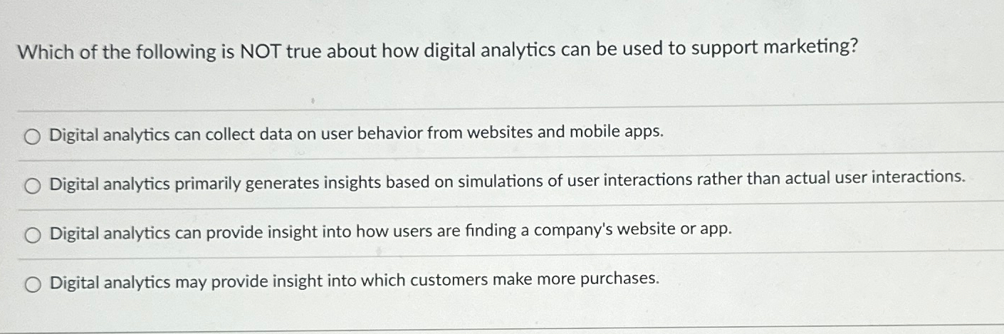 Which of the following is NOT true about how