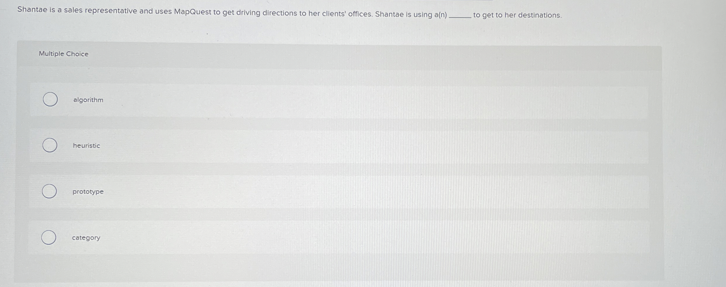 Shantae is a sales representative and uses