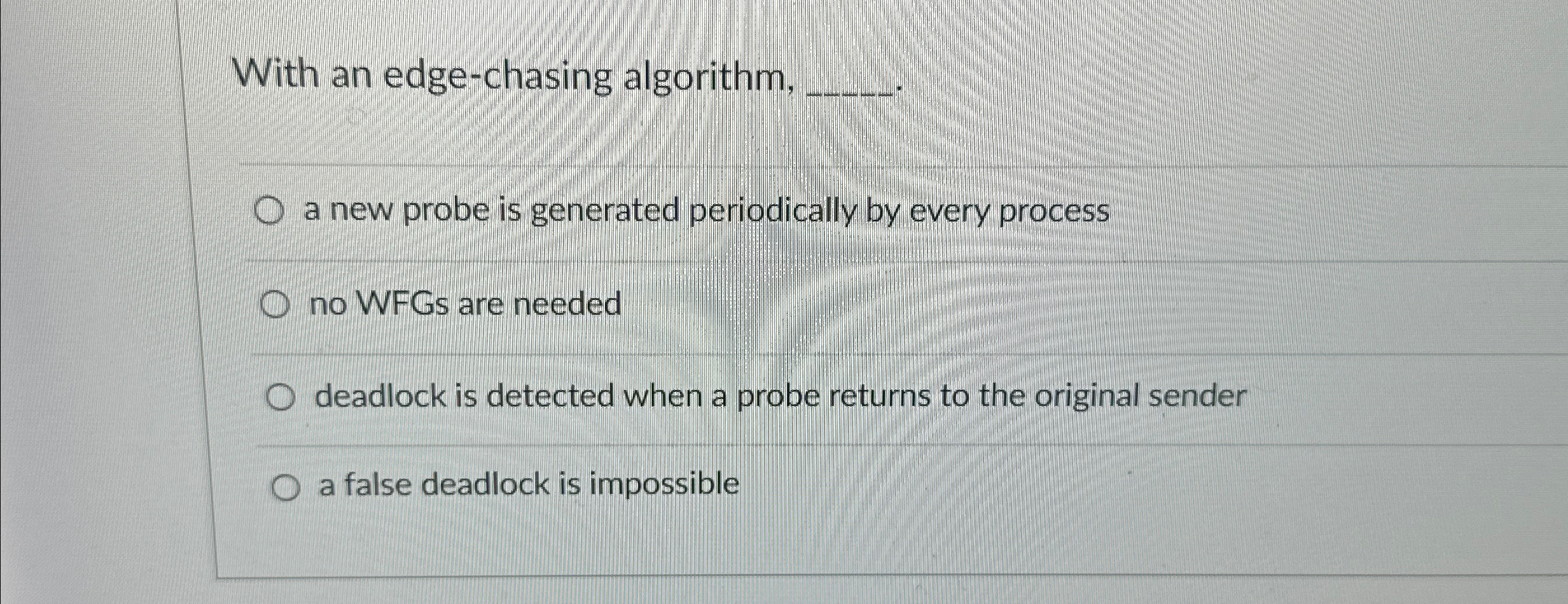 With an edge - chasing algorithm, Choose one q ,
