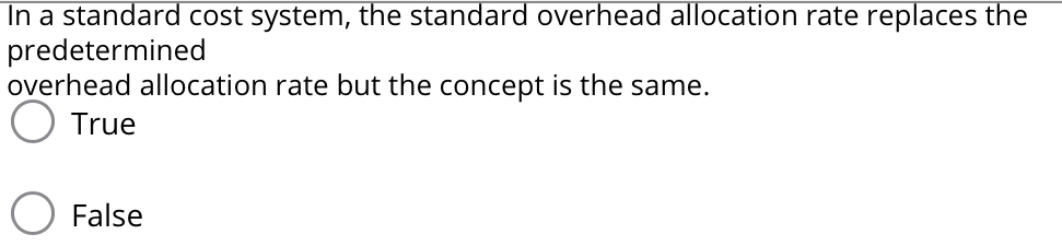 In a standard cost system, the standard overhead