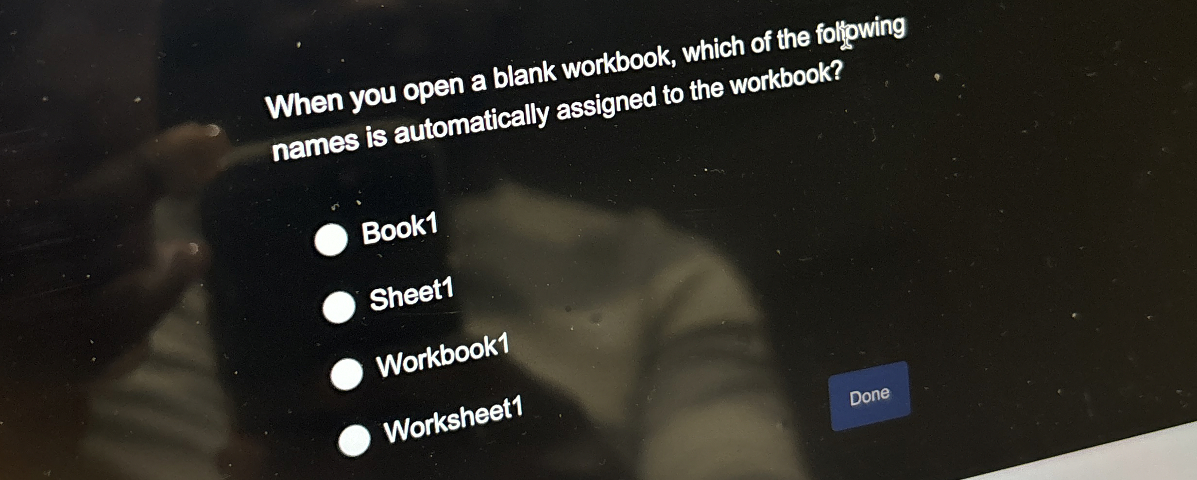When you open a blank workbook, which of the