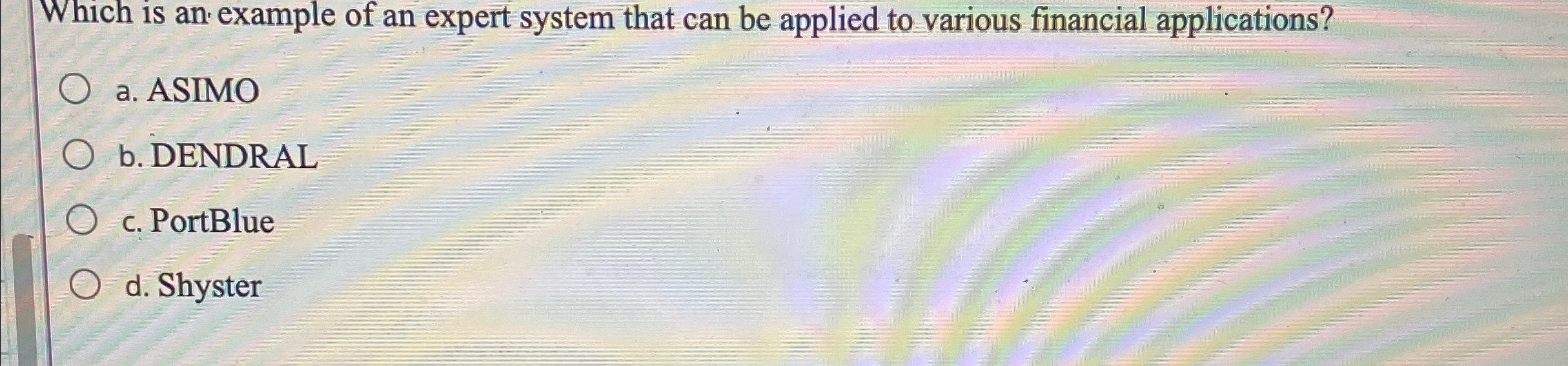 Which is an example of an expert system that can