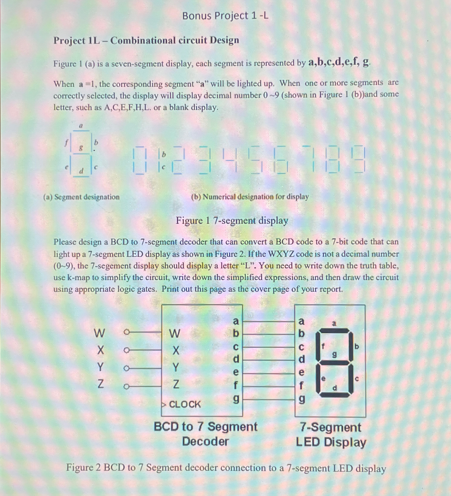Bonus Project 1 - L Project 1 L - Combinational
