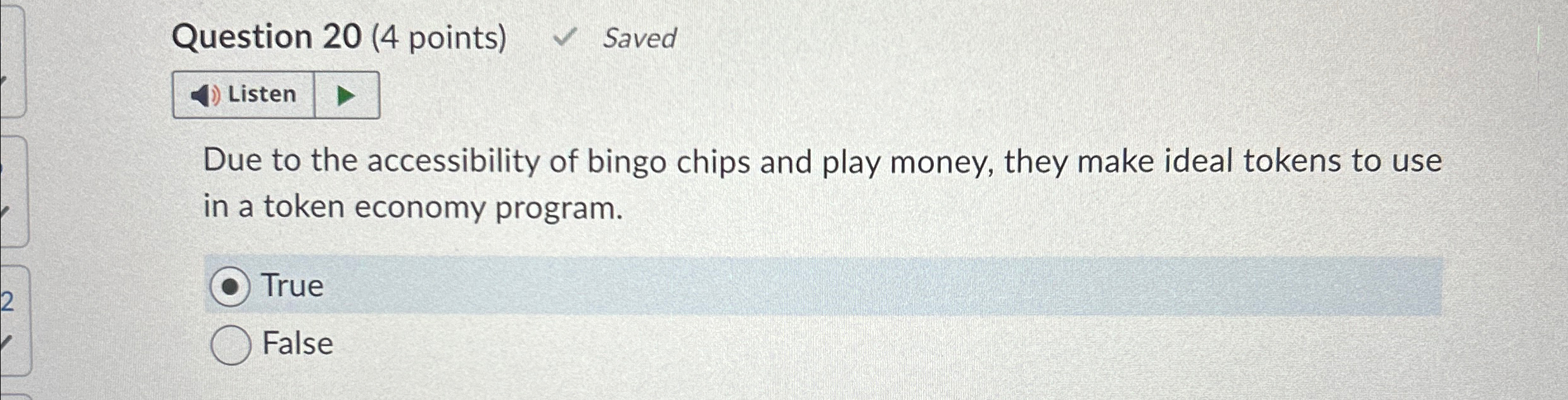 Question 2 0 ( 4 points ) Saved Due to the