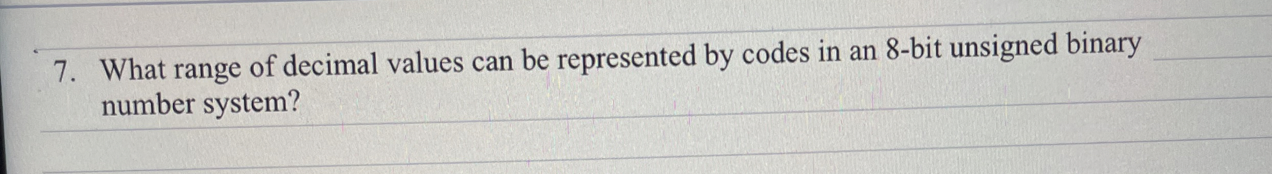 What range of decimal values can be represented