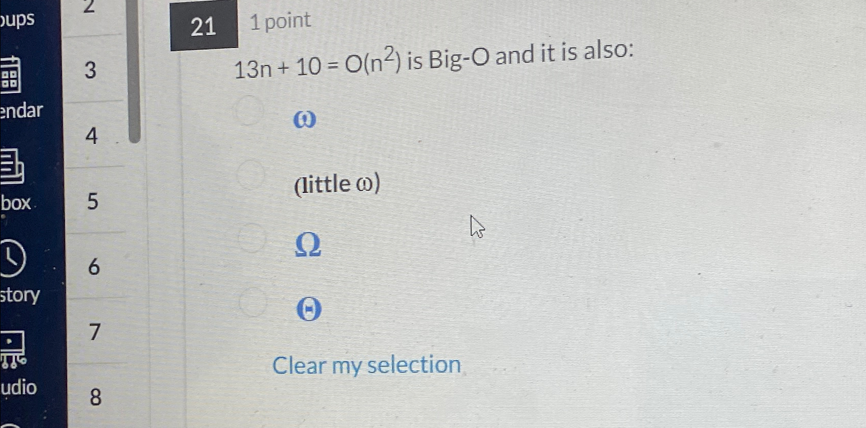2 1 1 point 3 1 3 n + 1 0 = O ( n 2 ) is Big - O