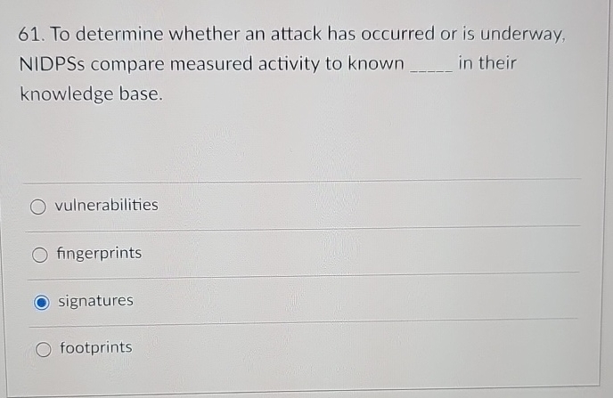 To determine whether an attack has occurred or is