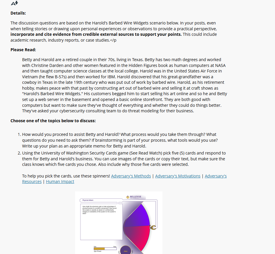 Details: The discussion questions are based on