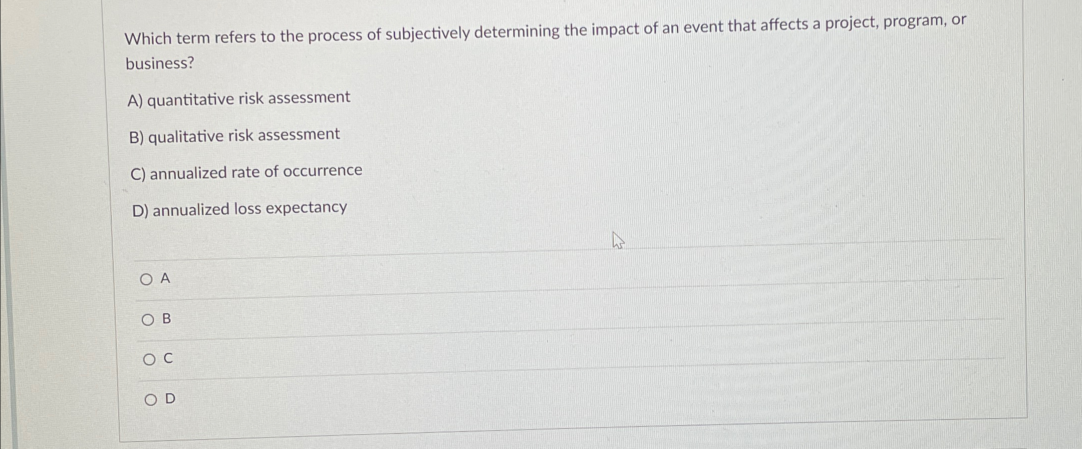Which term refers to the process of subjectively