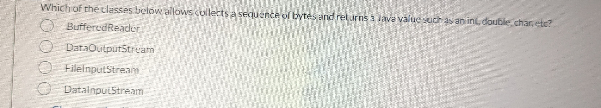 Which of the classes below allows collects a