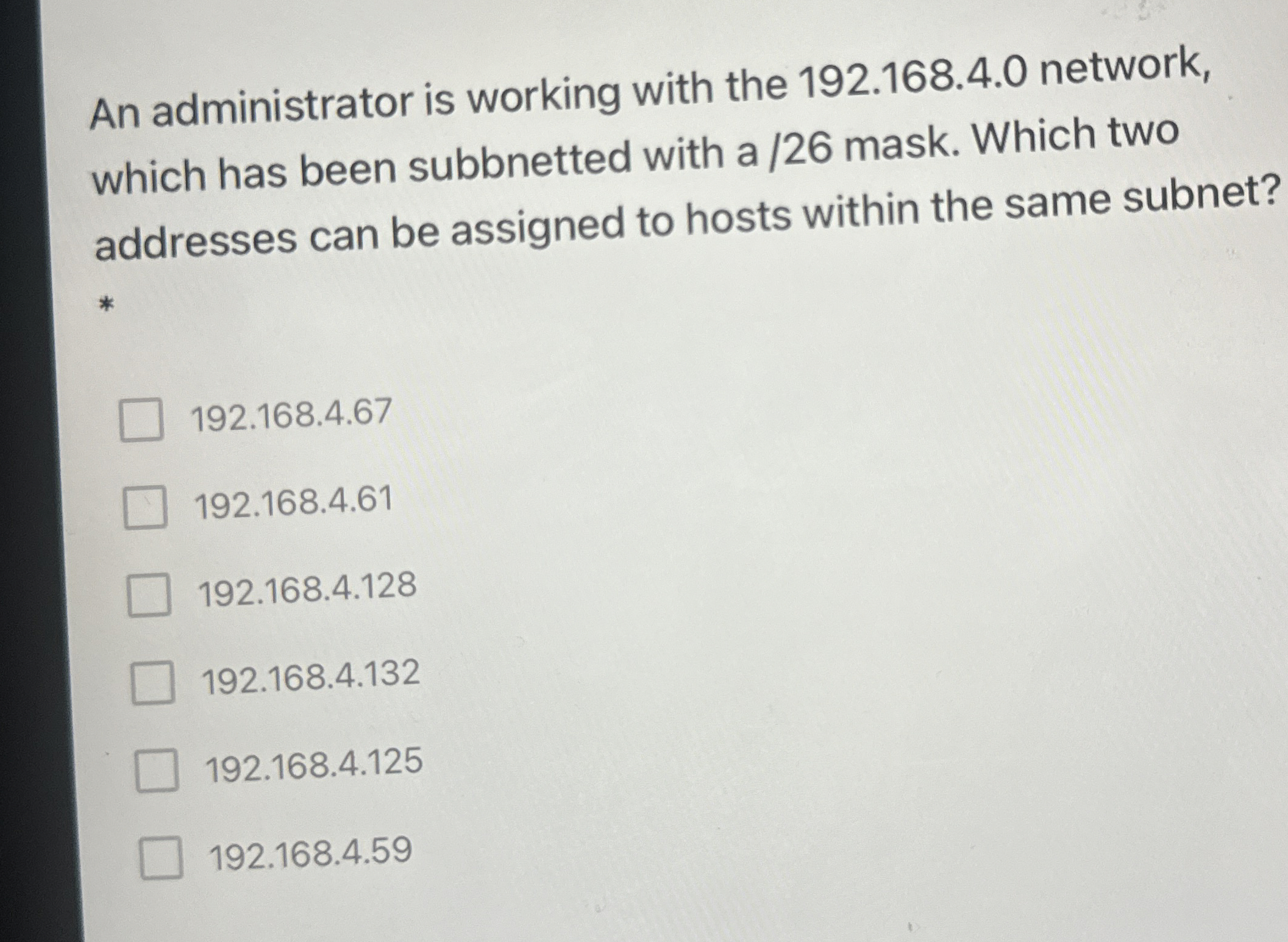 An administrator is working with the 1 9 2 . 1 6