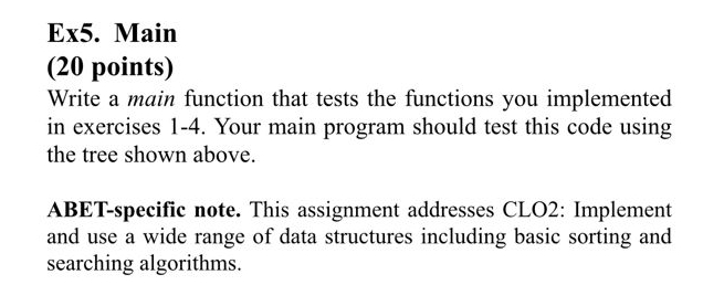Ex 5 . Main ( 2 0 points ) Write a main function