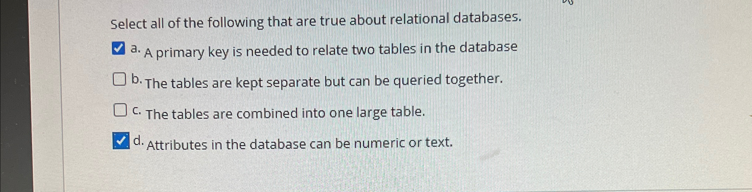 Select all of the following that are true about