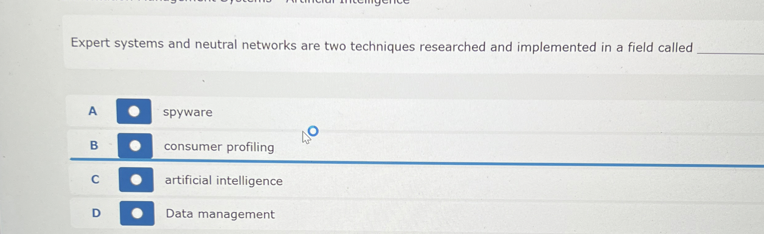 Expert systems and neutral networks are two