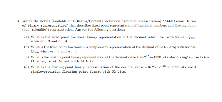 Watch the lecture ( available on UBlearns /