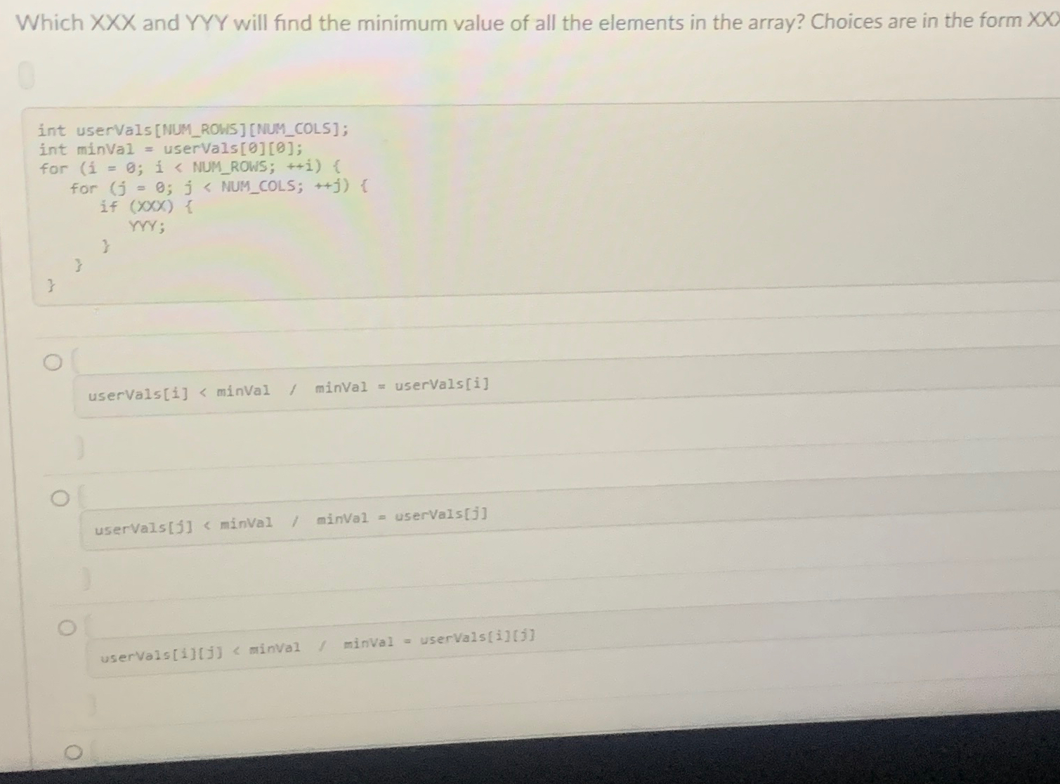 Which x x x and Y Y Y will find the minimum value