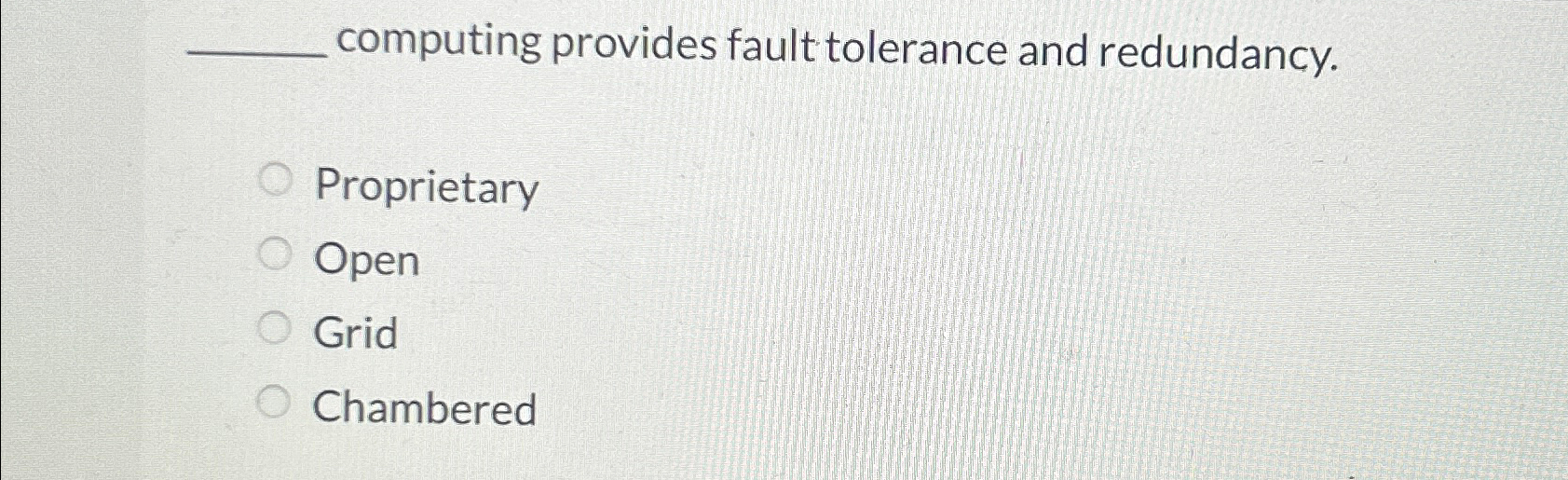 computing provides fault tolerance and