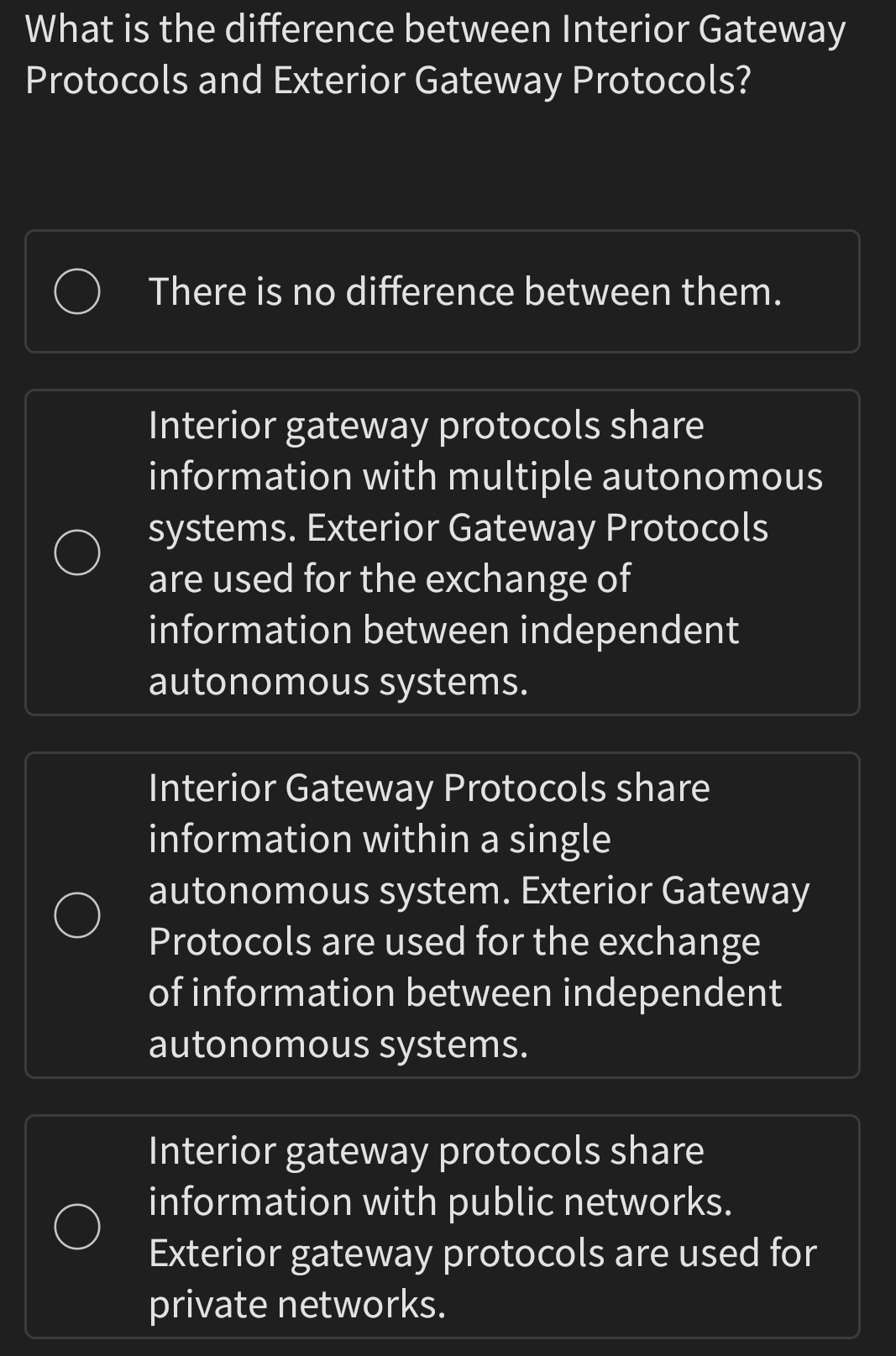 What is the difference between Interior Gateway