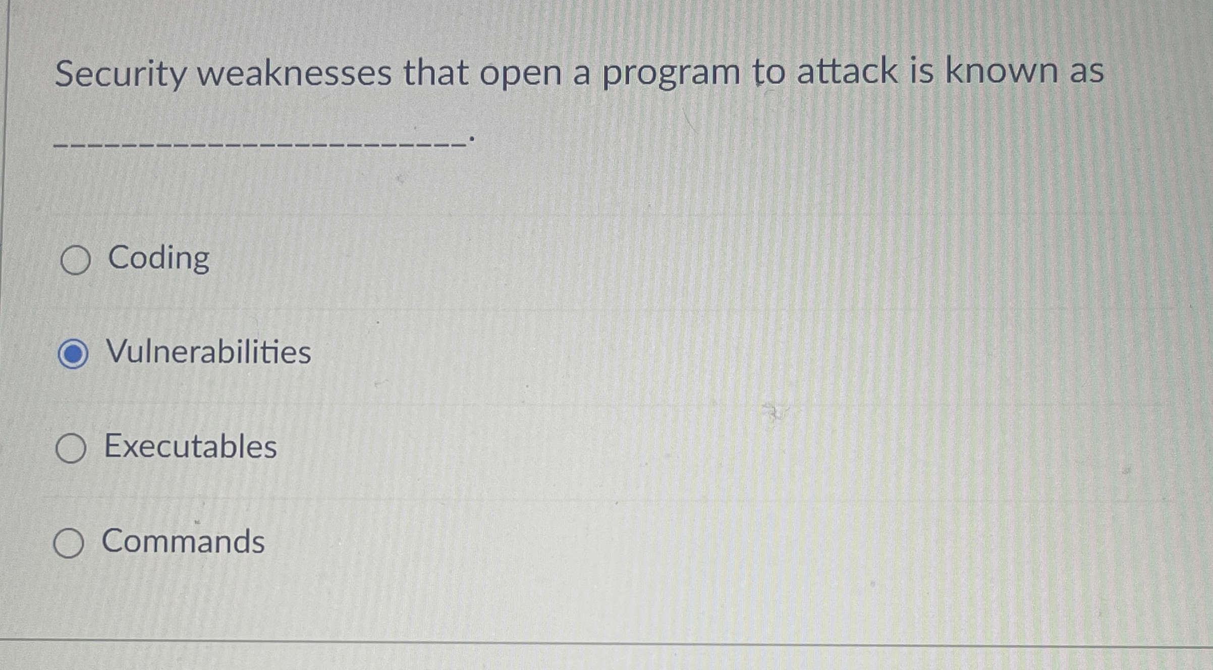 Security weaknesses that open a program to attack