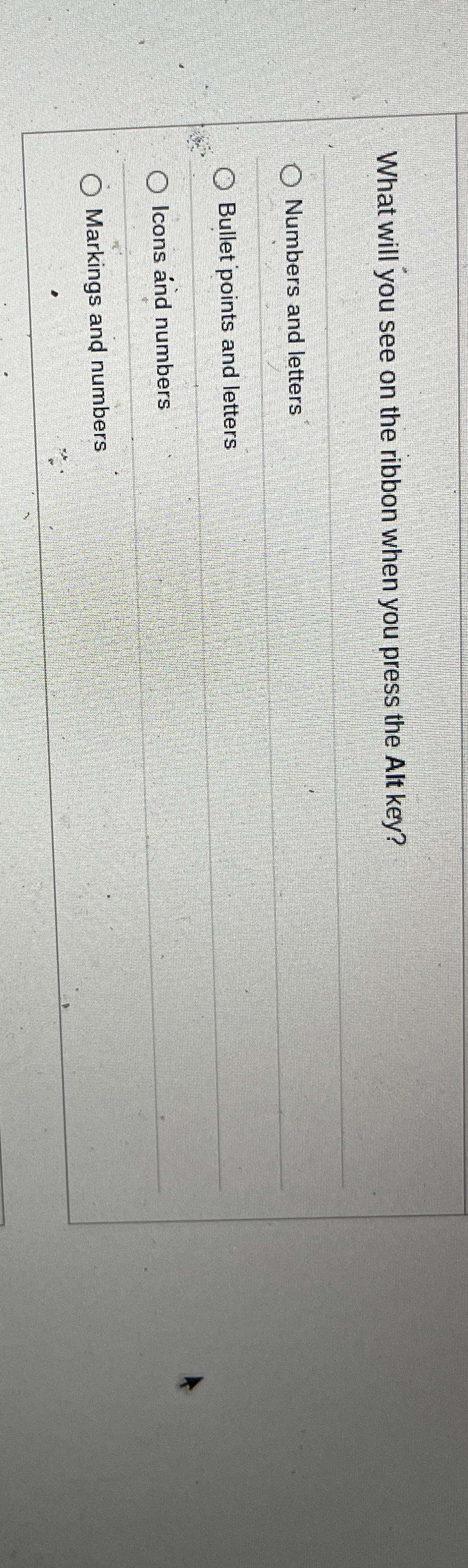 What will you see on the ribbon when you press