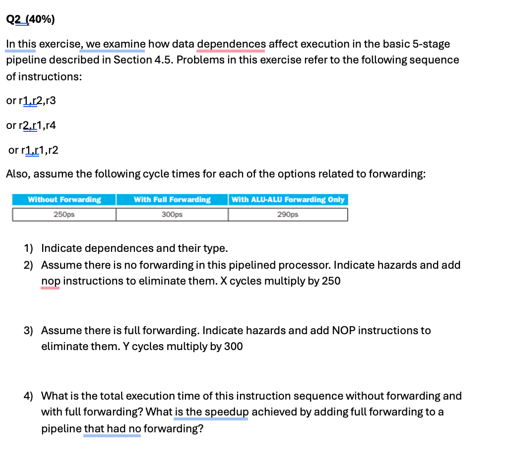 Q 2 ( 4 0 % ) In this exercise, we examine how