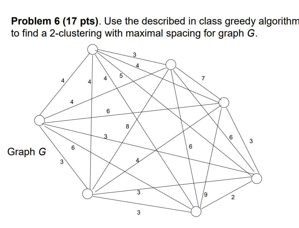 Problem 6 ( 1 7 pts ) . Use the described in