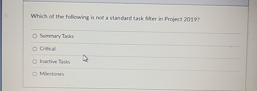 Which of the following is not a standard task