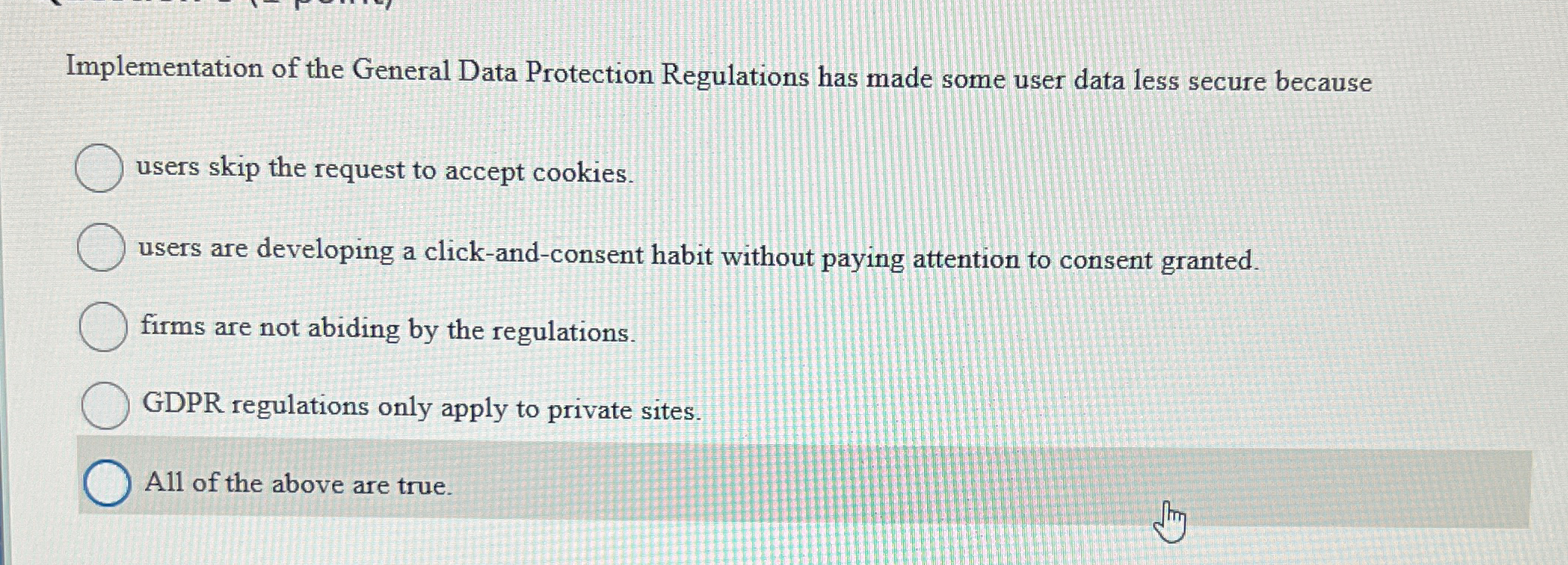 Implementation of the General Data Protection