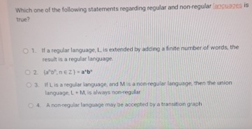 Which one of the following statements regarding