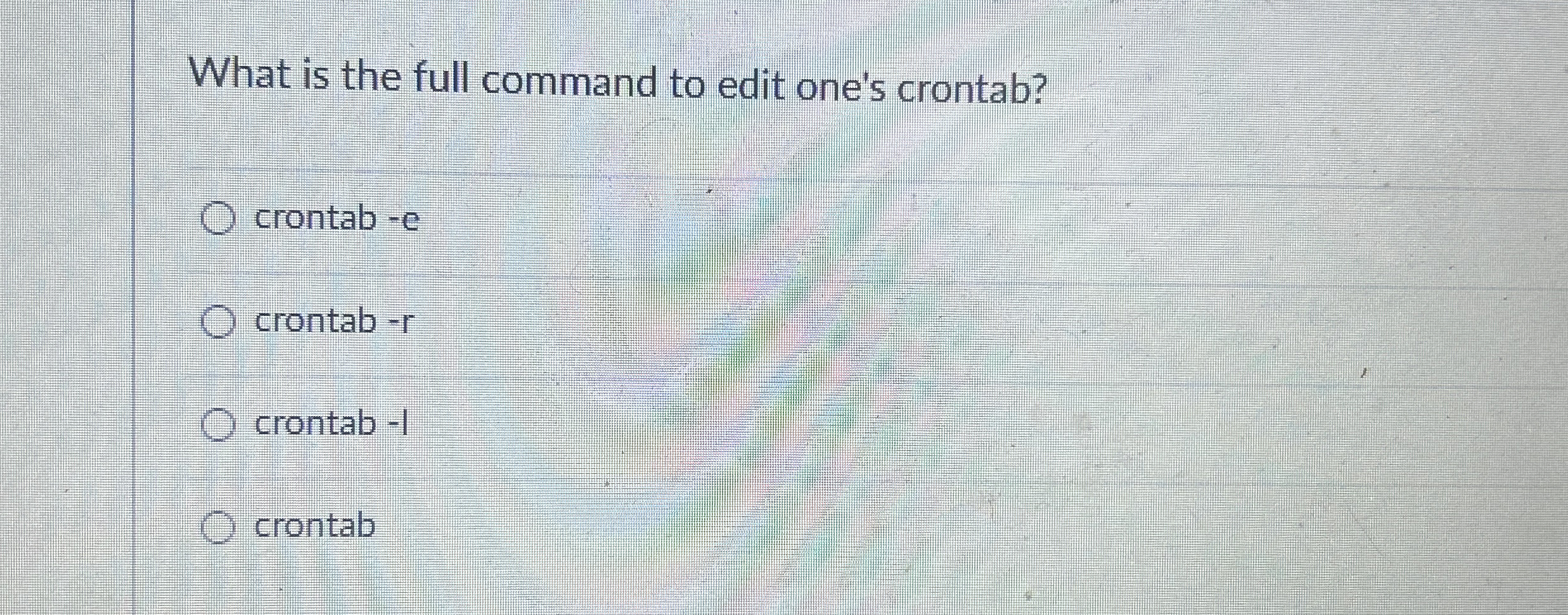 What is the full command to edit one's crontab?