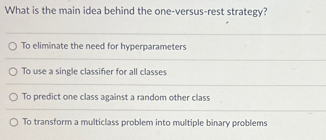 What is the main idea behind the one - versus -