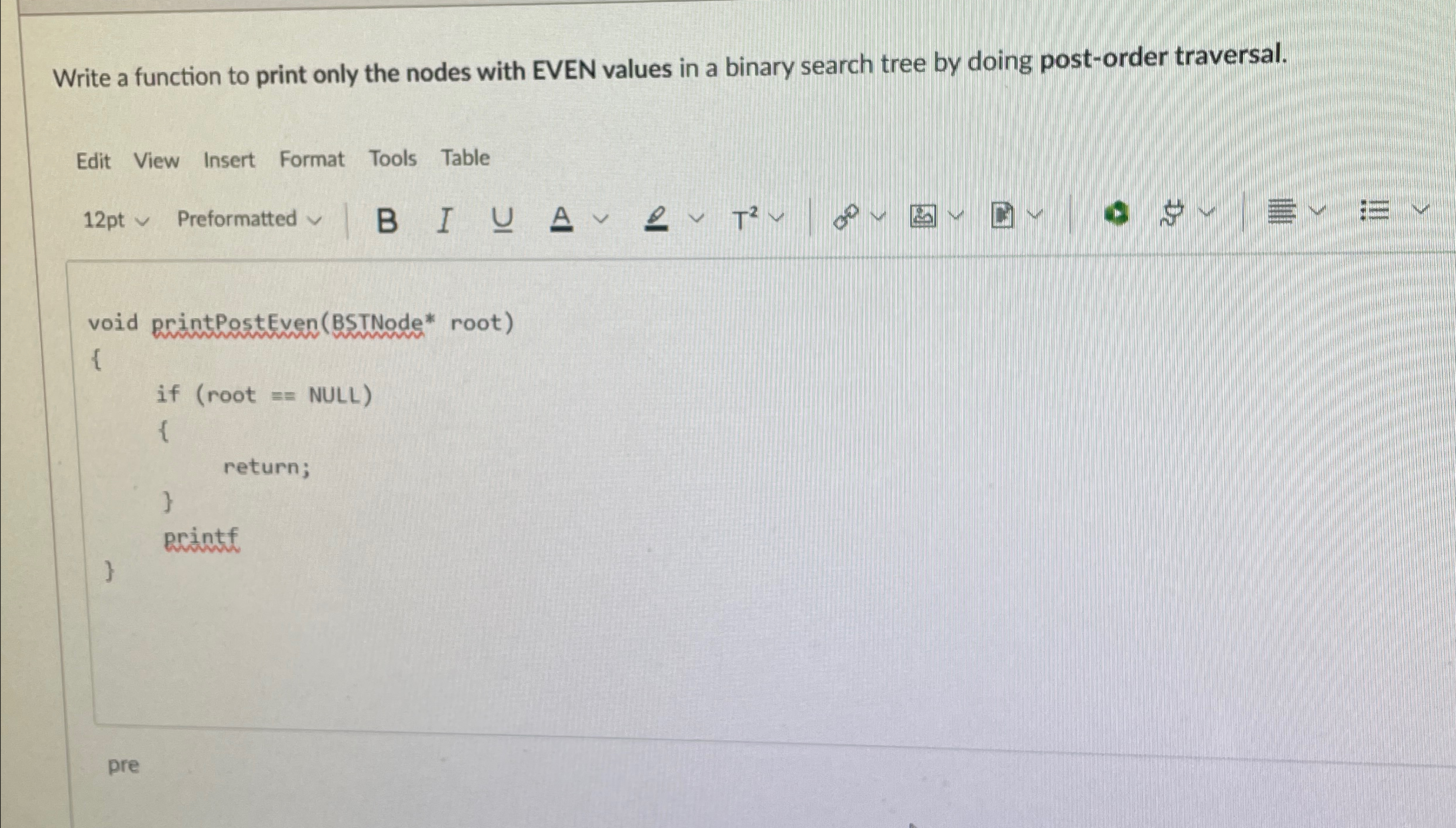 Write a function to print only the nodes with