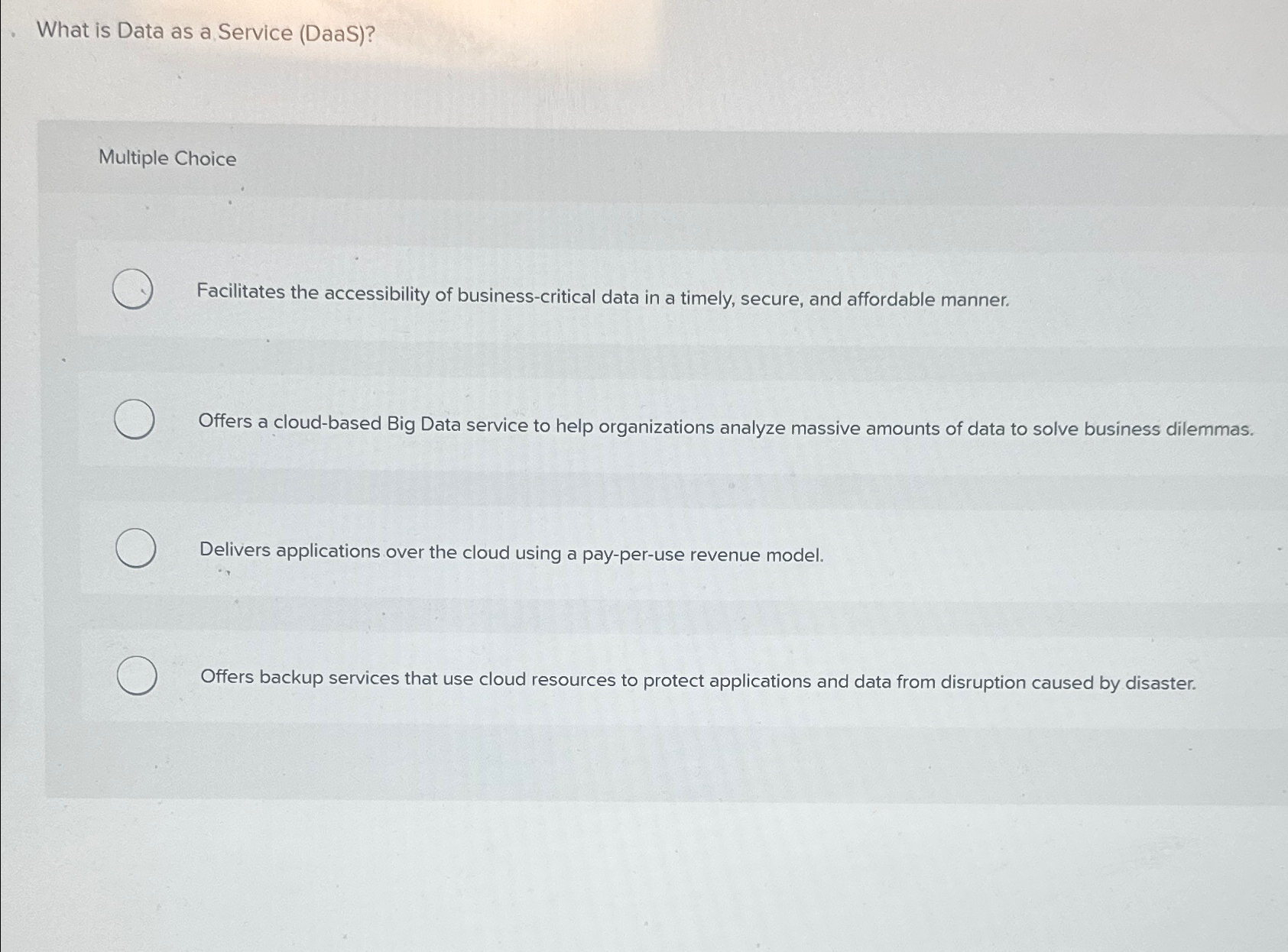 What is Data as a Service ( DaaS ) ? Multiple