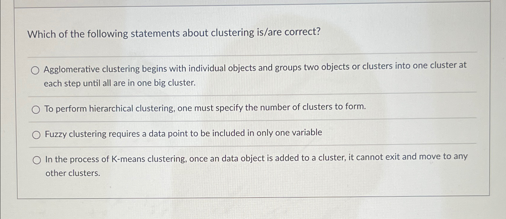 Which of the following statements about