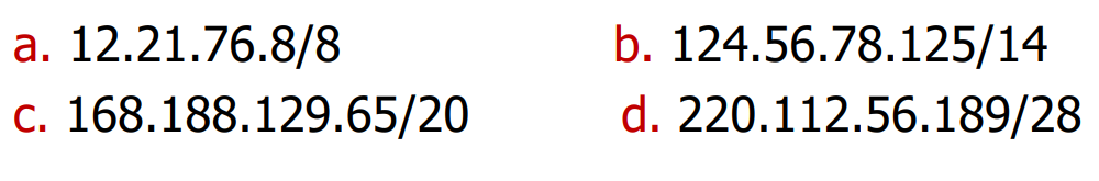 A classless IPv 4 address consisting of four