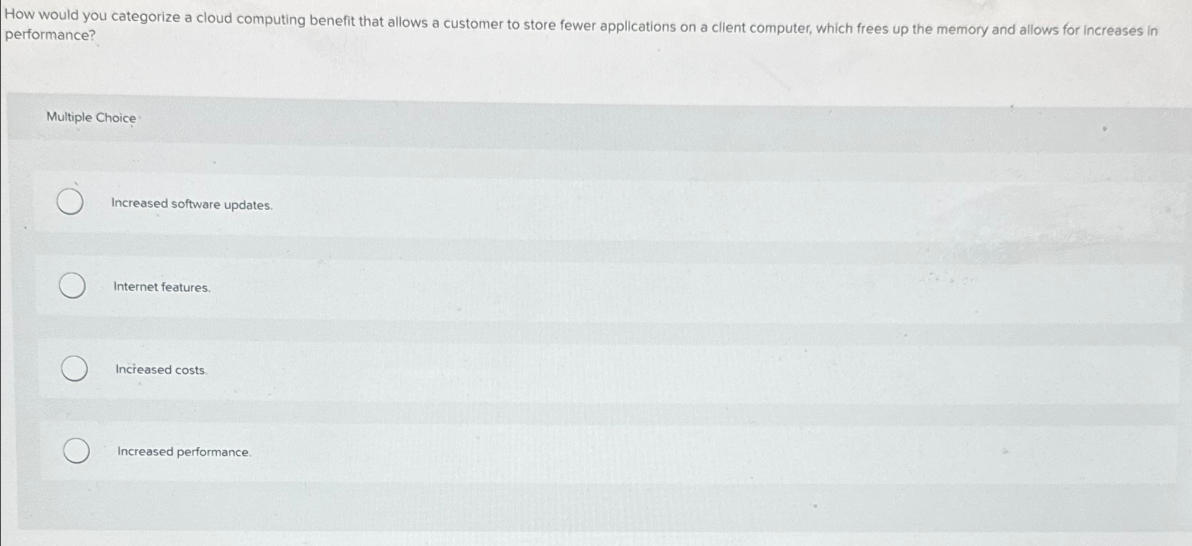 How would you categorize a cloud computing