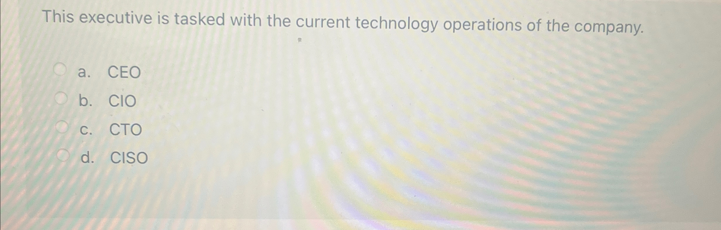 This executive is tasked with the current