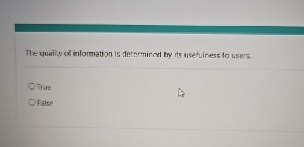 The quality of information is determined by its