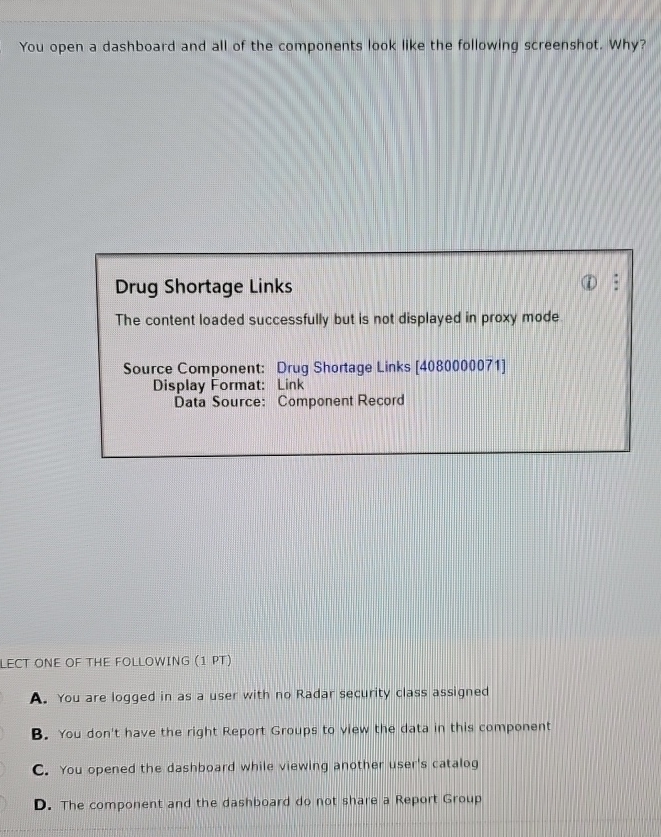 You open a dashboard and all of the components